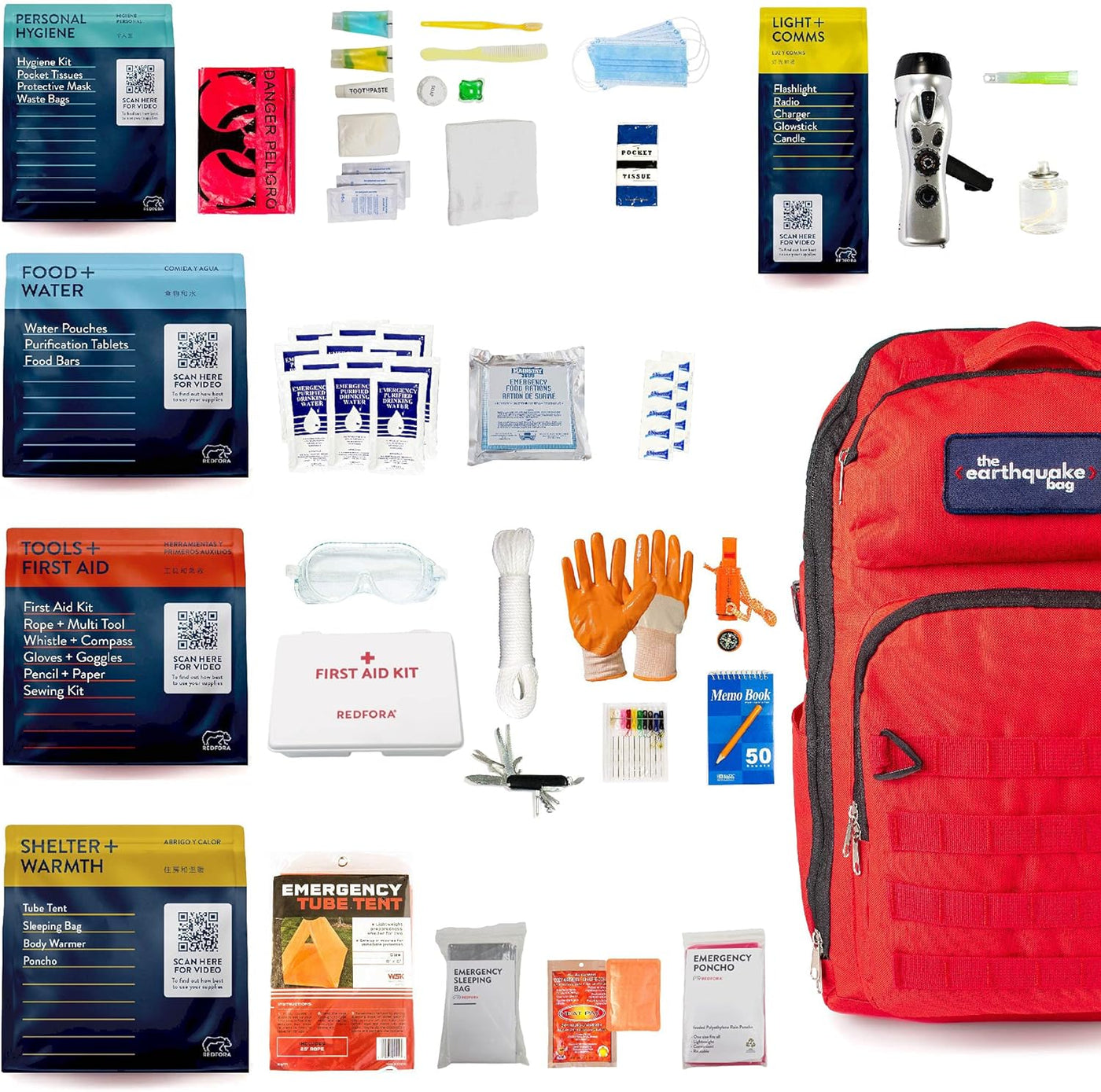 3 Day Emergency Kit for Earthquakes, Hurricanes, Wildfires, Floods