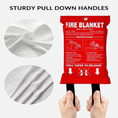 Fiberglass , Fiberglass Fire Suppression Blanket for Emergency Surival，Emergency Blanket with Flame Retardant Protection and Heat Insulation, Survival Blanket ，1M X 1M，4Pack