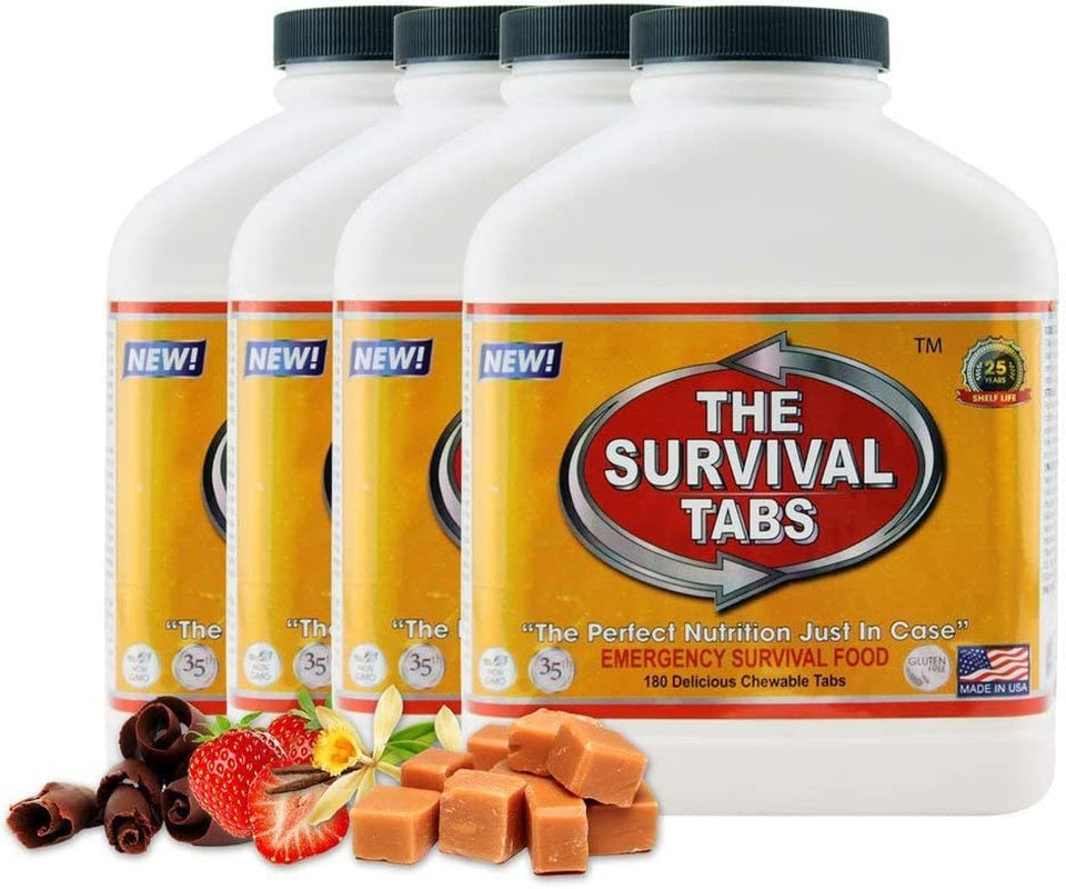 60-Day 720 Tabs Emergency Food Ration Survival Mres Food Replacement for Outdoor Activities Disaster Preparedness Gluten Free and Non-Gmo 25 Years Shelf Life Long Term - Mixed Flavor