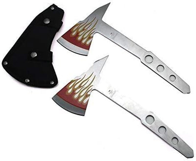 Compact Tomahawk Full Tang Camping Axe Hunting Fishing Throwing Survival (Black)