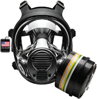 NB-100 Smoke Black Tactical Gas Mask-Full Face Respirator