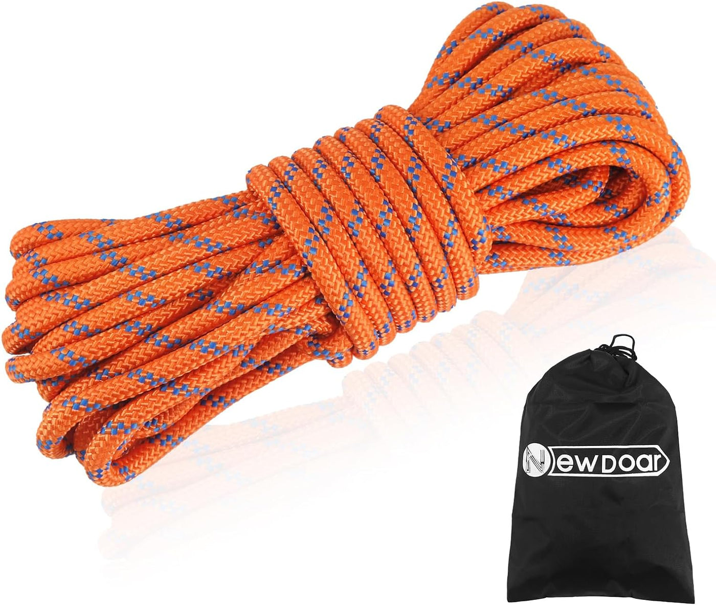 CE UIAA Static Climbing Rope 10Mm Accessory Cord Rope, for Arborist Tree, Mountaineering, Sailboat Rope,Dock Lines,Hauling Dragginge(Orange 10Mm,20Ft)