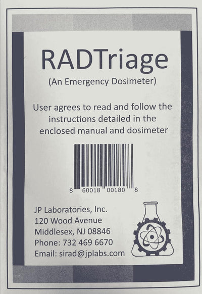 Radtriage Model50 Dosimeter & Self-Indicating Instant Alert Dosimeters Practically Non-Destructible, Tamper Resistant, Tamper Evident Highly Reliable & Robust Emergency Dosimeter