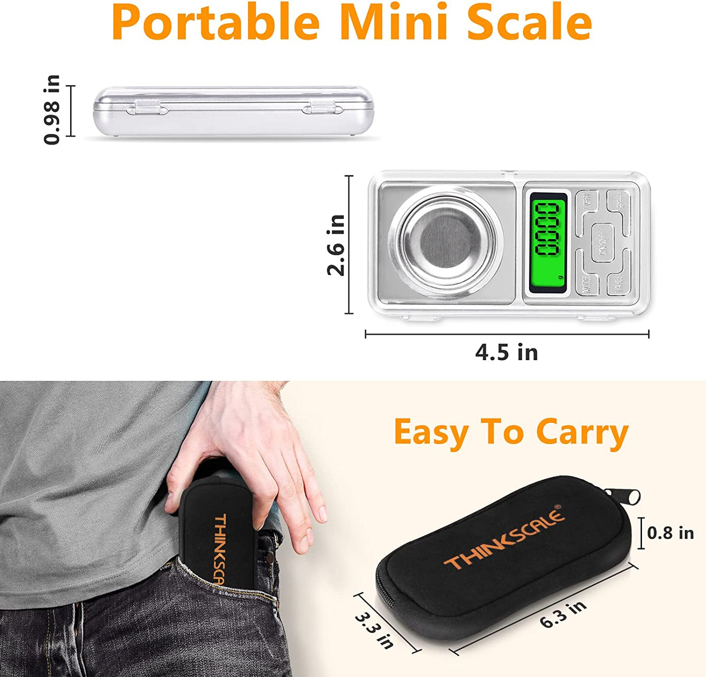 Digital Reloading Scale 1500Gn, 0.1Gn/0.005G High Precision Scale, 7 in 1 Kit with LCD Display, Tare, Grain Powder Scale for Reloading