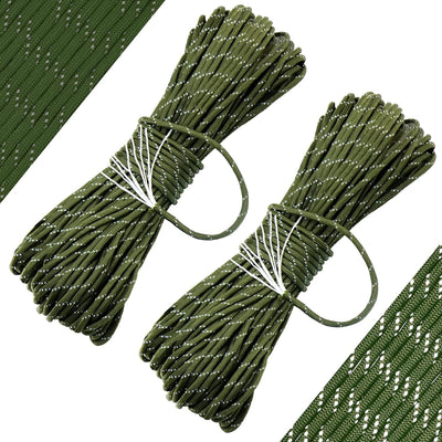 550 Reflective Paracord 100% Nylon 50' 2.5Mm 100' 4Mm 550 Para Cord for Outdoor Emergency Tactical Survival Camping Hiking Bracelet