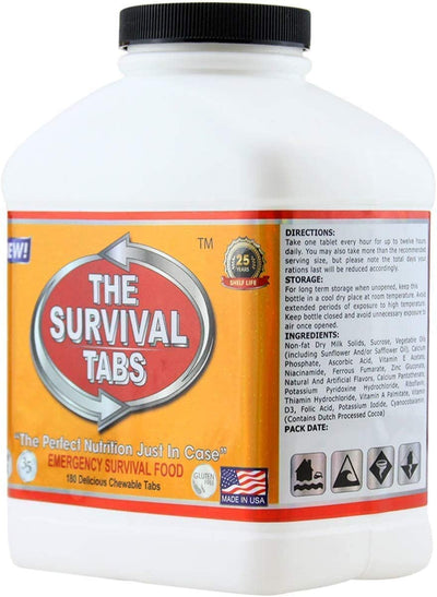 60-Day 720 Tabs Emergency Food Ration Survival Mres Food Replacement for Outdoor Activities Disaster Preparedness Gluten Free and Non-Gmo 25 Years Shelf Life Long Term - Mixed Flavor