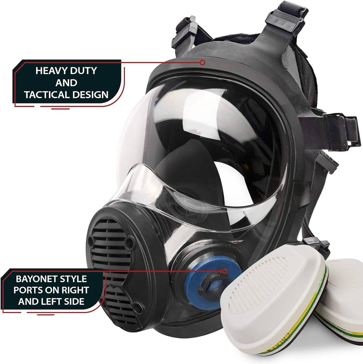 NB-100 Smoke Black Tactical Gas Mask-Full Face Respirator